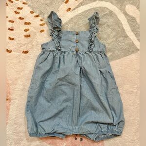 Carter’s Light Blue Ruffle-Strap Baby Romper